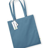 Totebag van Organisch Katoen met Geborduurde Lijntekening van Jouw Foto